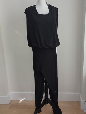 Laundry By Shelli Segal Black Sleeveless Blouson-Top Jumpsuit